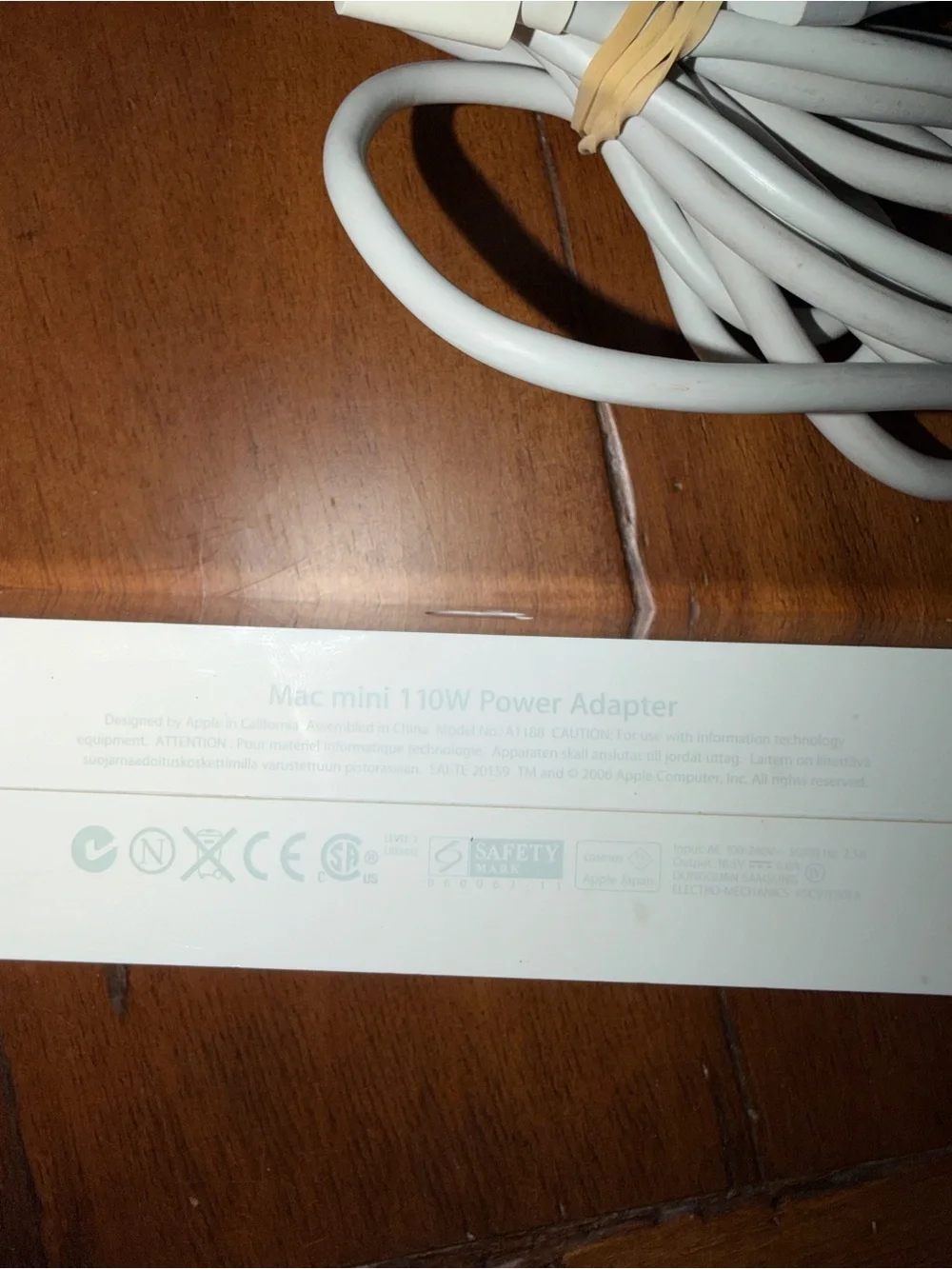 Apple White Mac mini 110W Power Adapter with Attached Cable